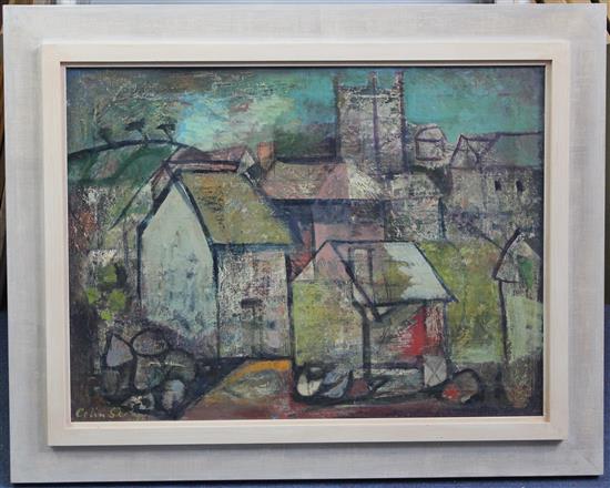 § Colin Sealy (1891-1964) Cornish village, 18 x 24in.